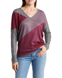 Go Couture - V-Neck Asymmetric Long Sleeve T-Shirt - Lyst