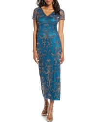 pisarro nights navy beaded dress