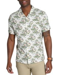 Jachs New York - Tropical Print Short Sleeve Linen & Cotton Button-up Shirt - Lyst
