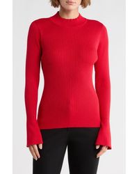 DKNY - Mock Neck Bell Sleeve Sweater - Lyst