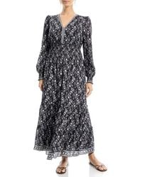 Max Studio - Long Sleeve Tiered Maxi Dress - Lyst