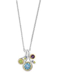 Effy - Bezel Set Gemstone Cluster Pendant Necklace - Lyst