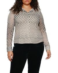 Sanctuary - Femme Mixed Print Mesh Button-Up Shirt - Lyst