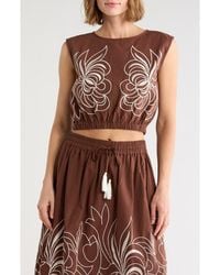 Joie - Embroidered Crop Top - Lyst