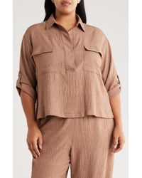 Max Studio - Textured Collared Shirt - Lyst