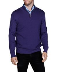 Tailorbyrd - Fine Knit Quarter Zip Sweater - Lyst