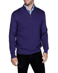 Tailorbyrd - Fine Knit Quarter Zip Sweater - Lyst