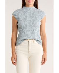 Bobeau - Animal Jacquard Stripe Cap Sleeve Sweater - Lyst