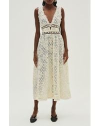 For Love & Lemons - Snowflake Daisy Mesh Maxi Dress - Lyst