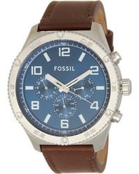 Fossil - Brox Multifunction Leather Strap Watch, 50Mm - Lyst
