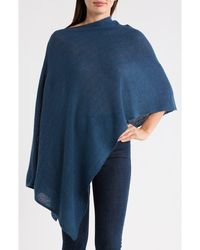 Portolano - Lightweight Lambswool Cowl Neck Poncho - Lyst