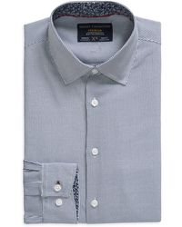 Report Collection - Miniprint Stretch Slim Fit Dress Shirt - Lyst