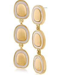 Jardin - Enamel Inlay Triple Disc Drop Earrings - Lyst
