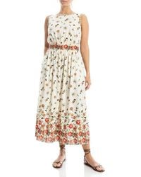 Max Studio - Floral Sleeveless Boat Neck Maxi Dress - Lyst