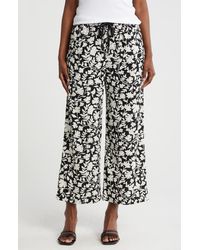 Caslon - Pull-On Crop Wide Leg Linen Blend Pants - Lyst