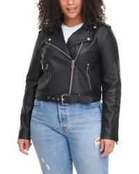 Levi's - Water Repellent Faux Leather Fashion Belted Moto Jacket - Lyst