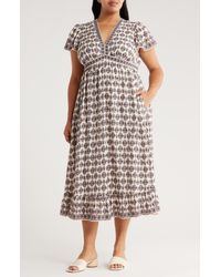 Max Studio - Flutter Sleeve V-Neck Dress - Lyst