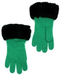 Portolano - Wool Blend Gloves With Faux Fur Trim - Lyst