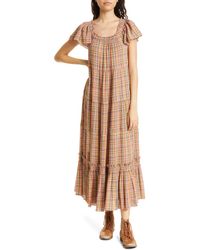 The Great - The Nightingale Plaid Cotton Maxi Dress - Lyst