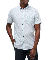 Travis Mathew - King Air Trim Fit Floral Short Sleeve Button-Up Shirt - Lyst