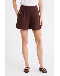Madewell - Solid Linen Blend Shorts - Lyst