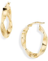 Argento Vivo - Sterling Oval Twist Hoop Earrings - Lyst
