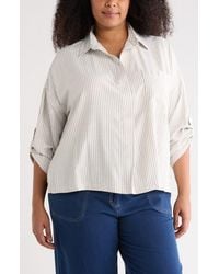 Max Studio - Stripe Button-Up Shirt - Lyst