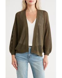 Nordstrom - Open Stitch Front Cotton Cardigan - Lyst