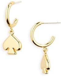 Kate Spade - Everyday Spade Drop Huggie Hoop Earrings - Lyst
