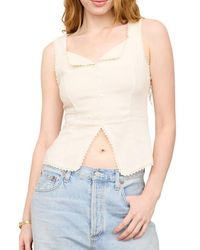Blu Pepper - Lace Trim Button Down Tank - Lyst