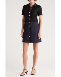 Ellen Tracy - Mixed Media Shirtdress - Lyst
