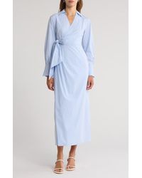Jonathan Simkhai - Briar Stripe Long Sleeve Wrap Shirtdress - Lyst