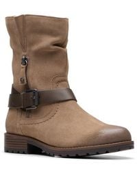 Clarks - Nissini Burnished Leather Slouch Boot - Lyst