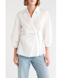 Gemma  Jane - Draped D-Ring Faux Wrap Top - Lyst