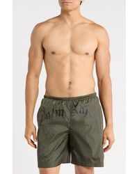 Palm Angels - Curved Logo Swim Trunks - Lyst