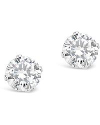 Sterling Forever - Sterling Round Cubic Zirconia Stud Earrings - Lyst