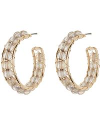 Melrose and Market - Wire Wrap Bead Hoop Earrings - Lyst