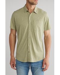 14th & Union - Short Sleeve Slubbed Knit Button-up Shirt - Lyst