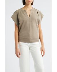 Wit & Wisdom - Extended Shoulder Notch Neck Top - Lyst
