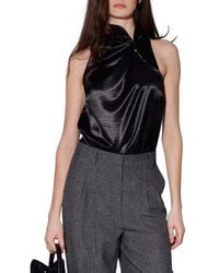 Walter Baker - Blayne Satin Button Collar Top - Lyst