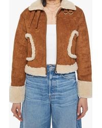 Mother - The On Thin Ice Faux Suede Faux Shearling Trim Jacket - Lyst