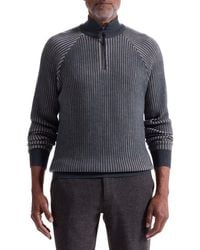 Bugatchi - Merino Wool Quarter Zip Polo Sweater - Lyst