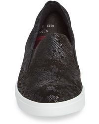Munro Lulu Slip-on Sneaker In Black Snake Print Leather At Nordstrom Rack