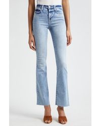 L'Agence - Ruth Raw Hem Straight Leg Jeans - Lyst