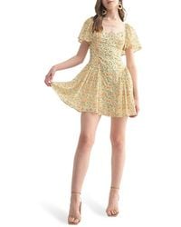 Lush - Floral Flutter Sleeve Minidress - Lyst