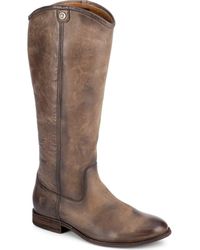 Frye Melissa Button Leather Knee-High Riding Boots in Black | Lyst