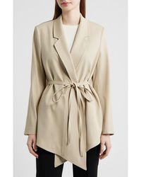 BOSS - Joscara Belted Wool Blend Jacket - Lyst