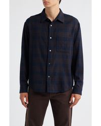 FRAME - Plaid Virgin Wool Button-Up Shirt - Lyst