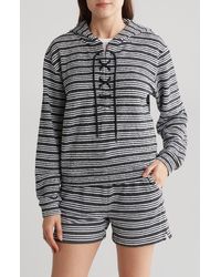 Andrew Marc - Heritage Stripe Lace-up Pullover Hoodie - Lyst