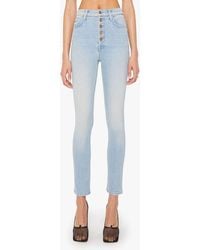 Mother - The Pixie Dazzler Button Fly Ankle Straight Leg Jeans - Lyst